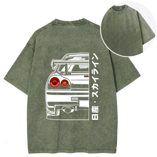 Nissan Skyline GTR R34 Back Washed T-Shirt