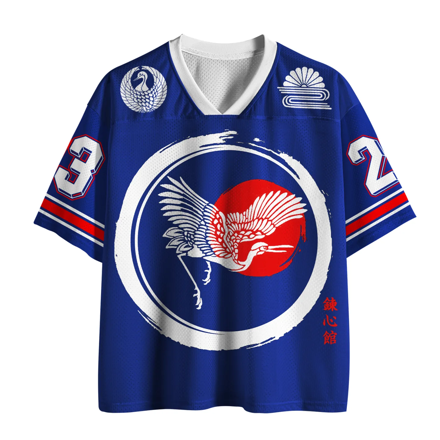 Red Sun & Crane Jersey Shirts