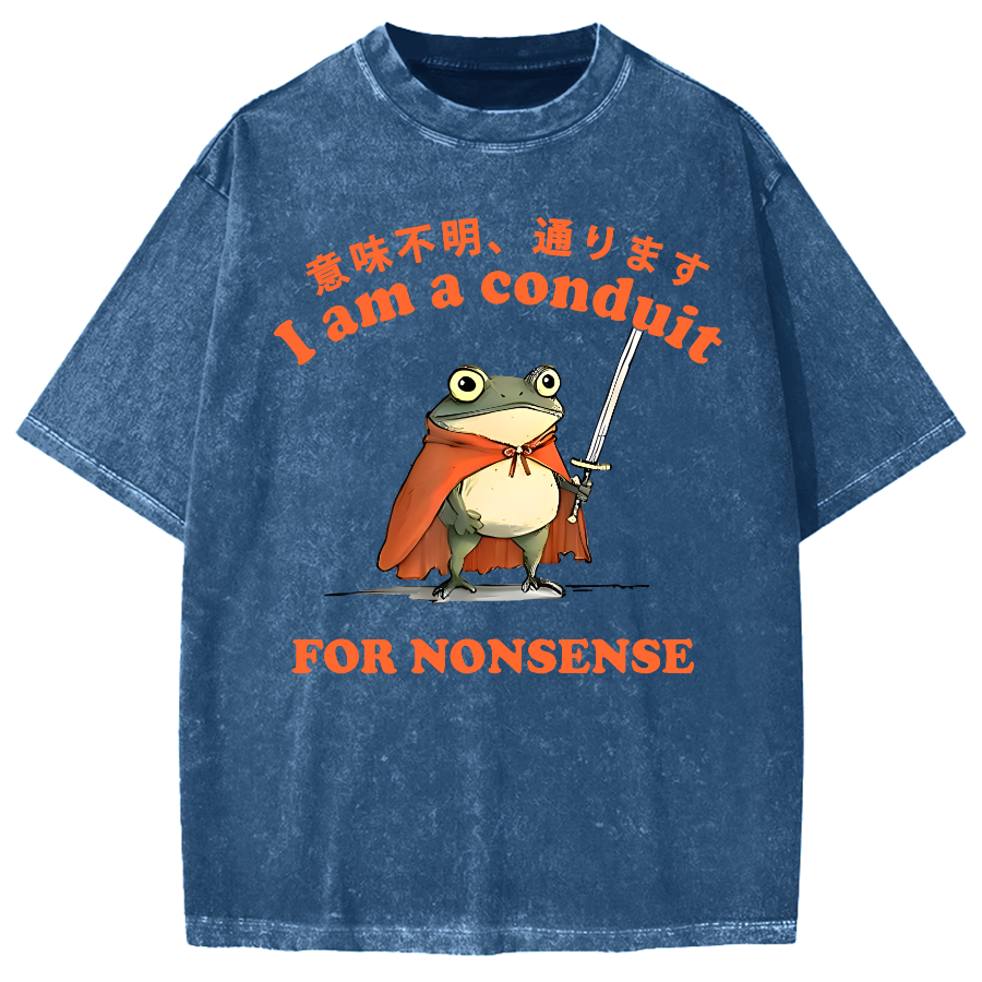 I Am A Conduit For Nonsense Frog Vintage Washed T-shirt