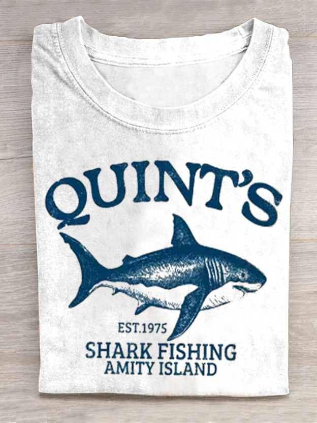Quint's Shark Fishing Amity Island Graphic Print Unisex Classic T-shirt