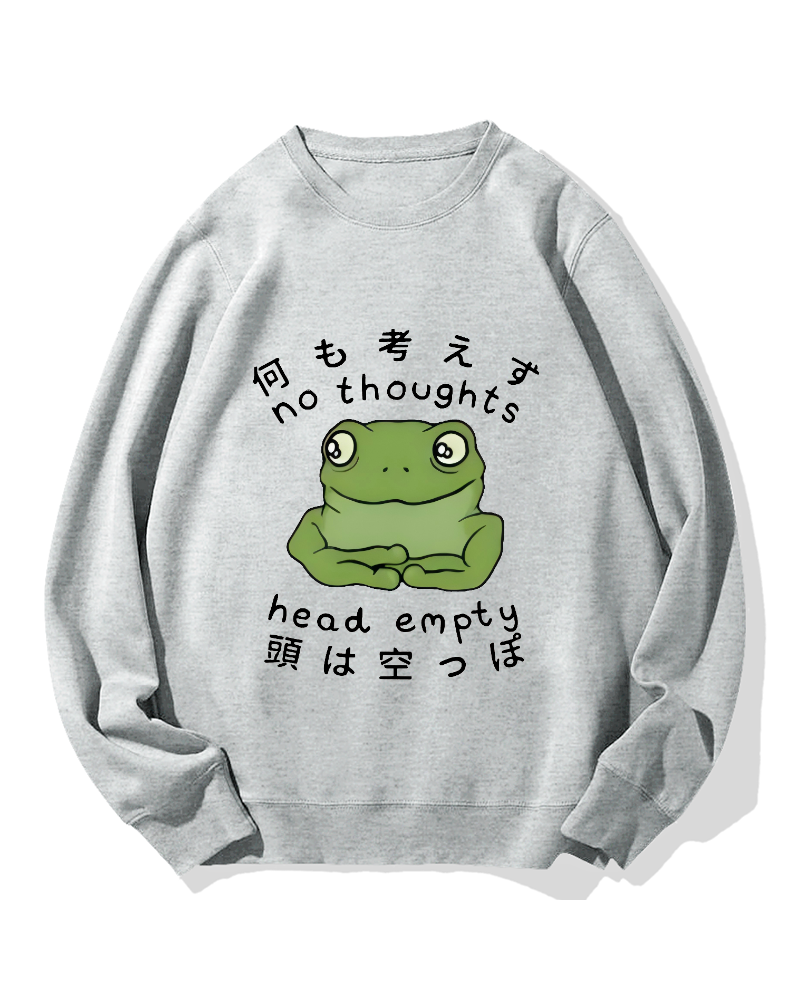 No Thoughts Head Empty Frog Cotton Sweatshirt
