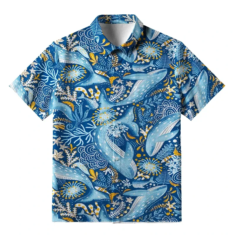 Whales In The Ocean Button-up Shirt
