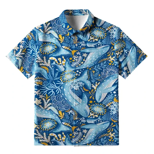  Whales In The Ocean Button-up Shirt