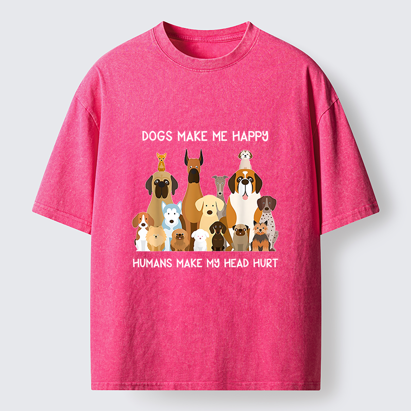 Unisex I Like Dogs Washed T-Shirt