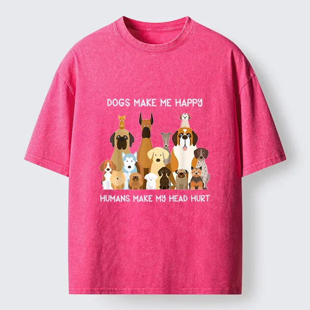 Unisex I Like Dogs Washed T-Shirt
