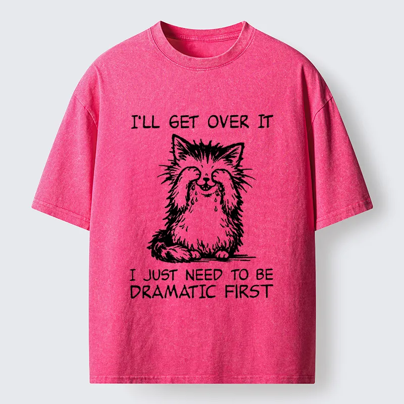 Unisex Dramatic First Cat Washed T-Shirt