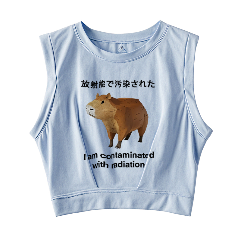  Capybara Contaminated By Radiation Sleeveless Crop Top