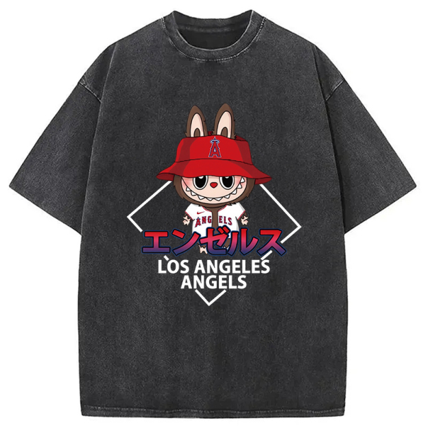 Labubu Los Angeles Angels Vintage Japanese Washed T-Shirt