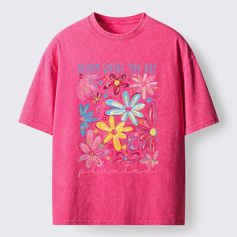 Positive Flower Vibe Washed T-Shirt