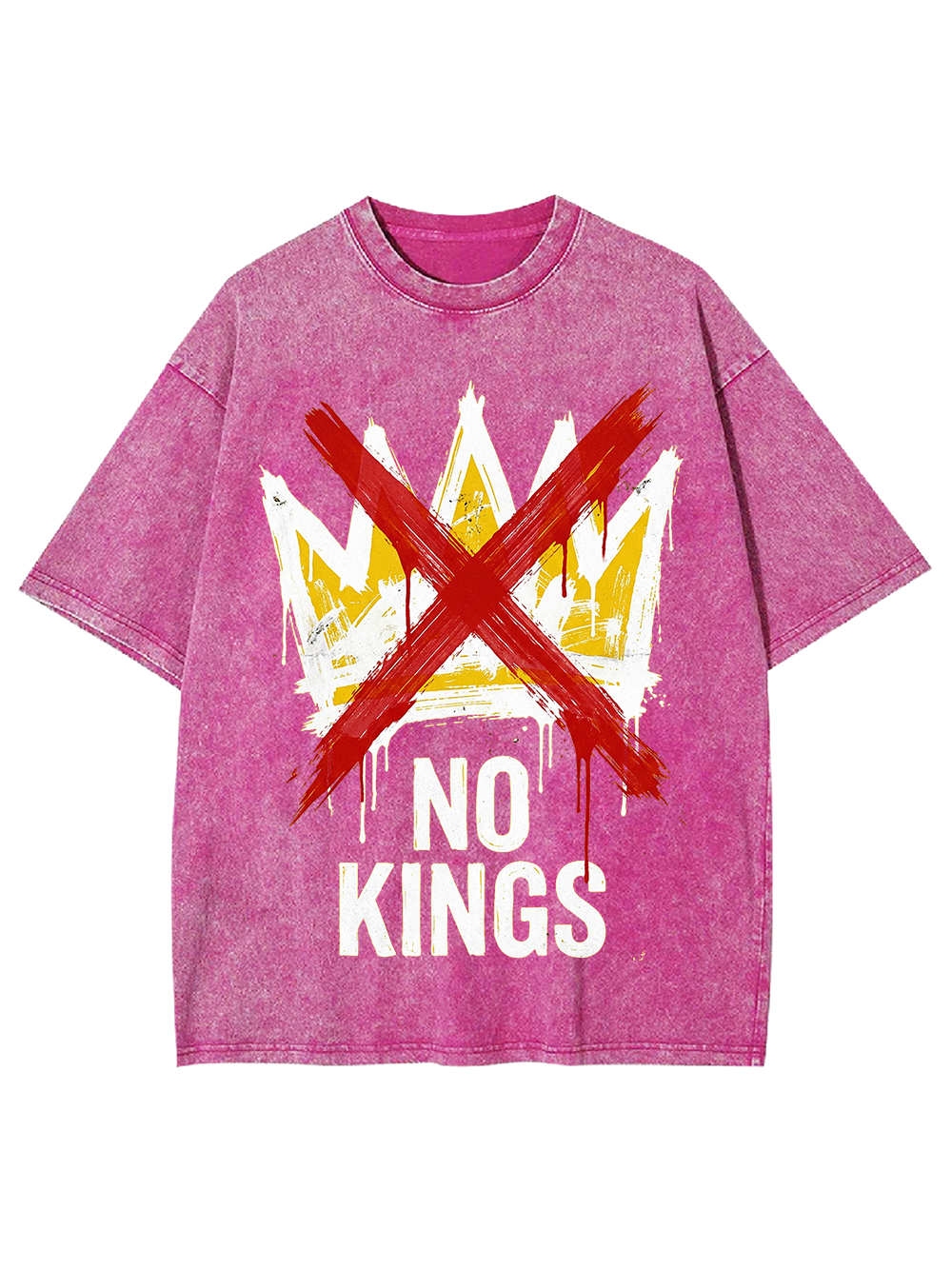 Unisex NO KINGS—Street Rebellion Printed Washed Tee