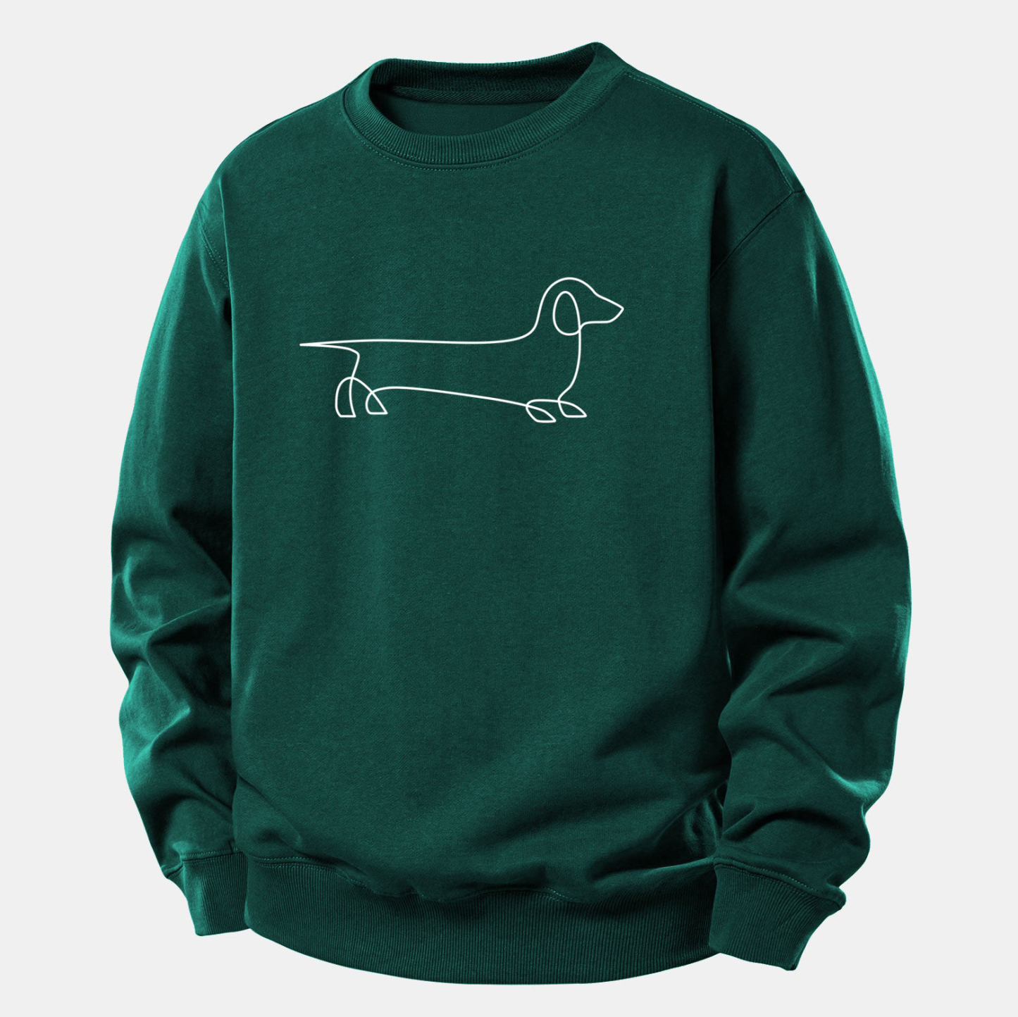 Line Dachshund Print Relax Fit Sweatshirt