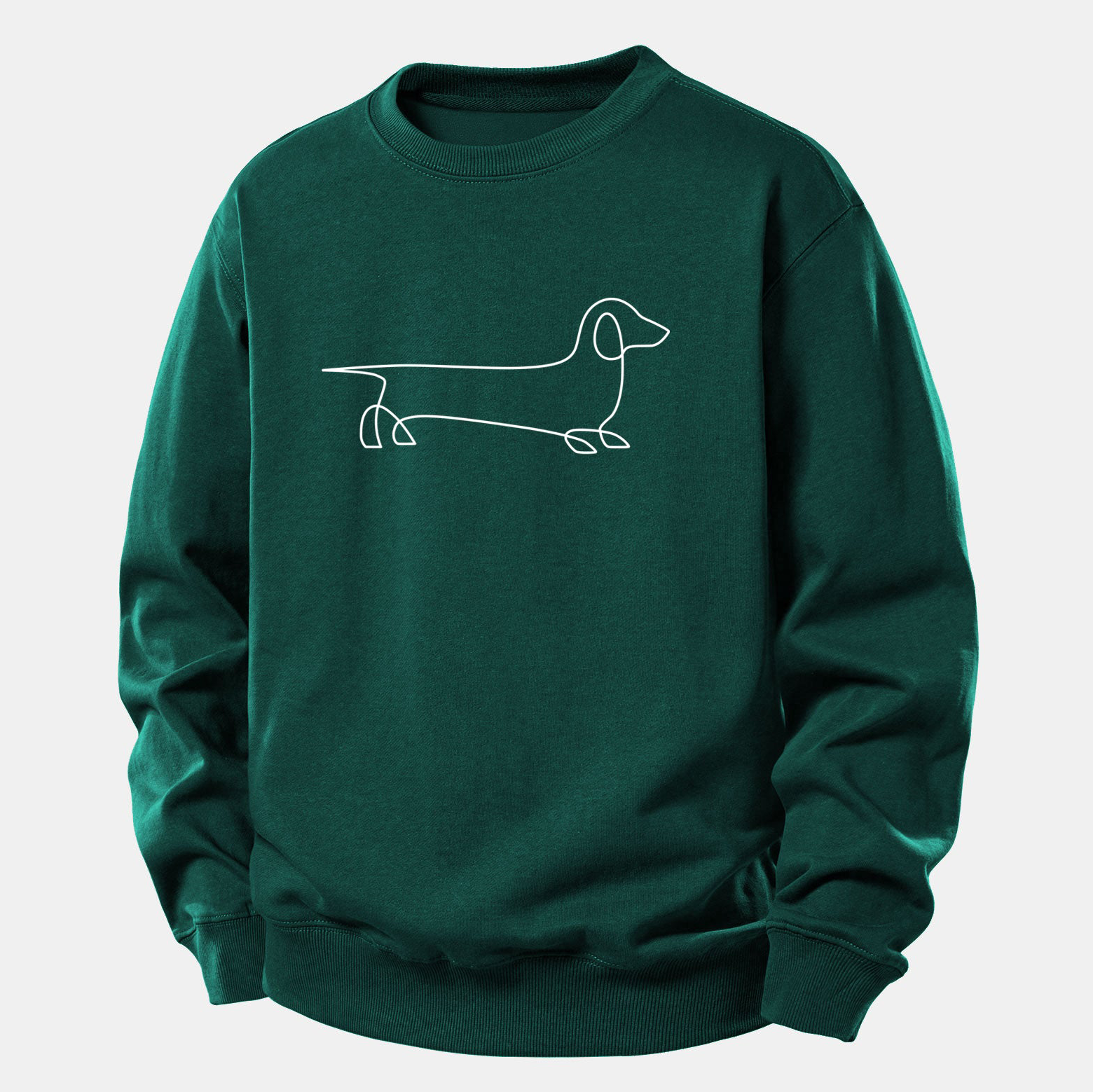 Line Dachshund Print Relax Fit Sweatshirt
