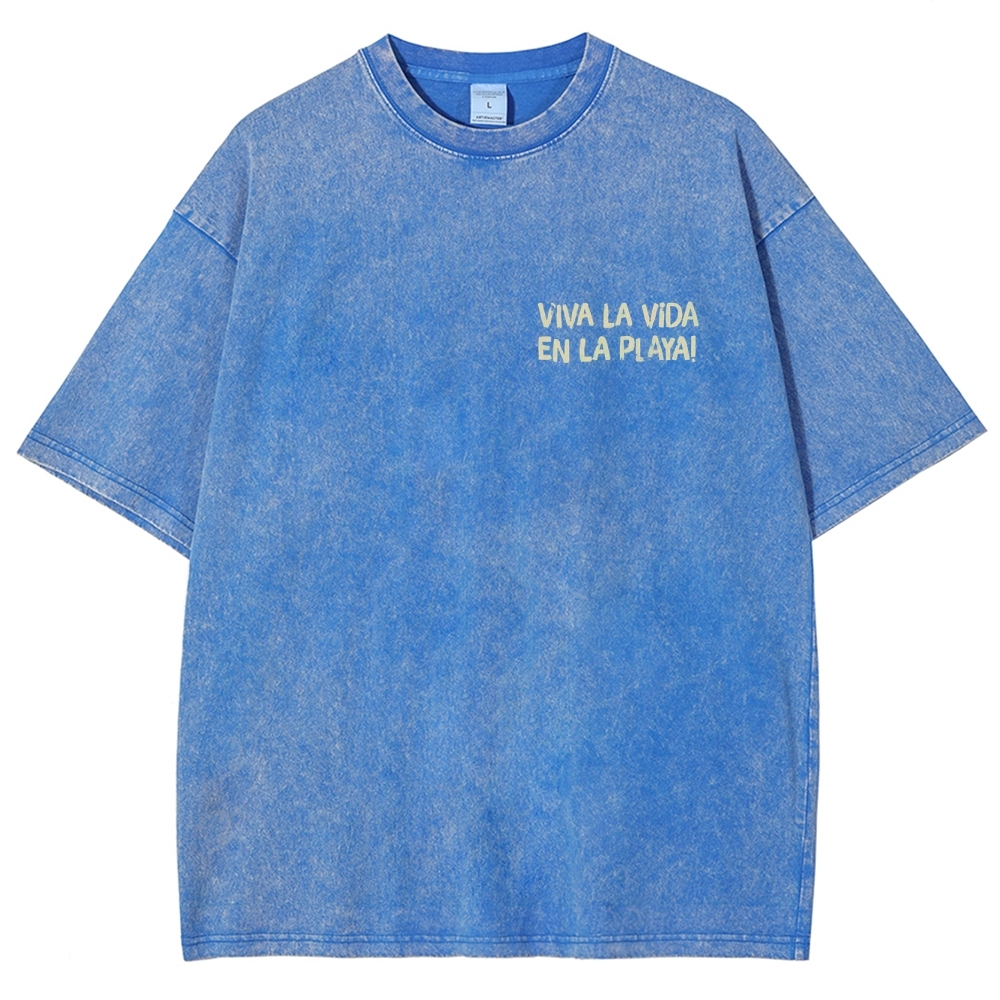 Polka Dot Fish Washed Vintage Short Sleeves T-Shirt