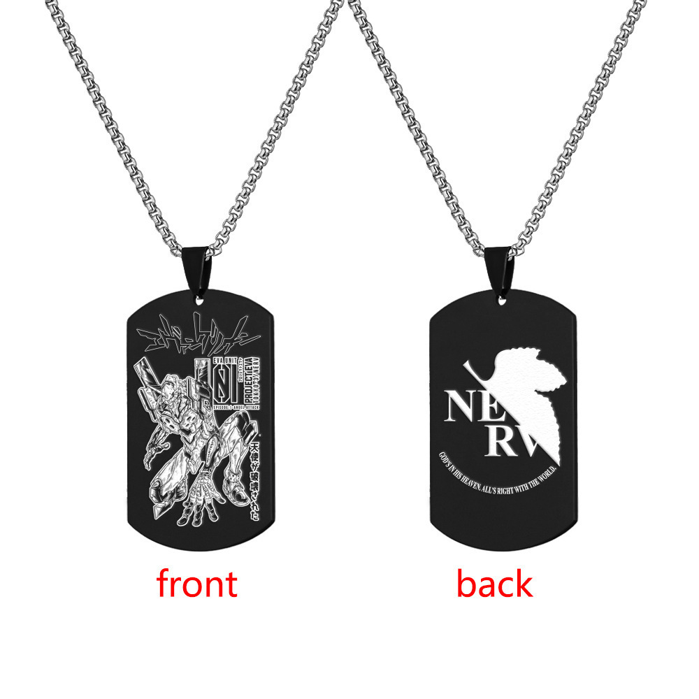 Neon Genesis Evangelion Stainless Steel Military Tag Engraved Necklace Tag Shinji Ikari Ayanami Rei Titanium Steel Dog Tag