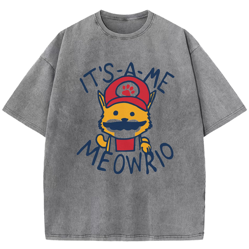 lt's-a-me Meowrio Washed T-Shirt