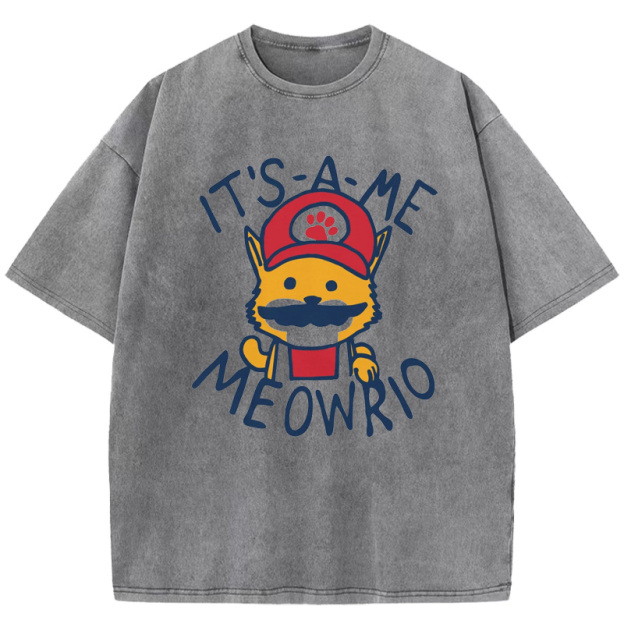 lt's-a-me Meowrio Washed T-Shirt