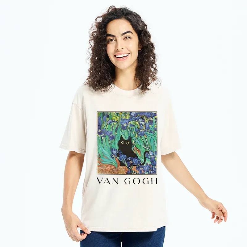 Van Gogh's Cat Japan Washed T-Shirt