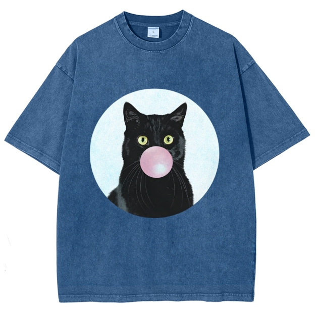  Bubble Cat Washed T-Shirt