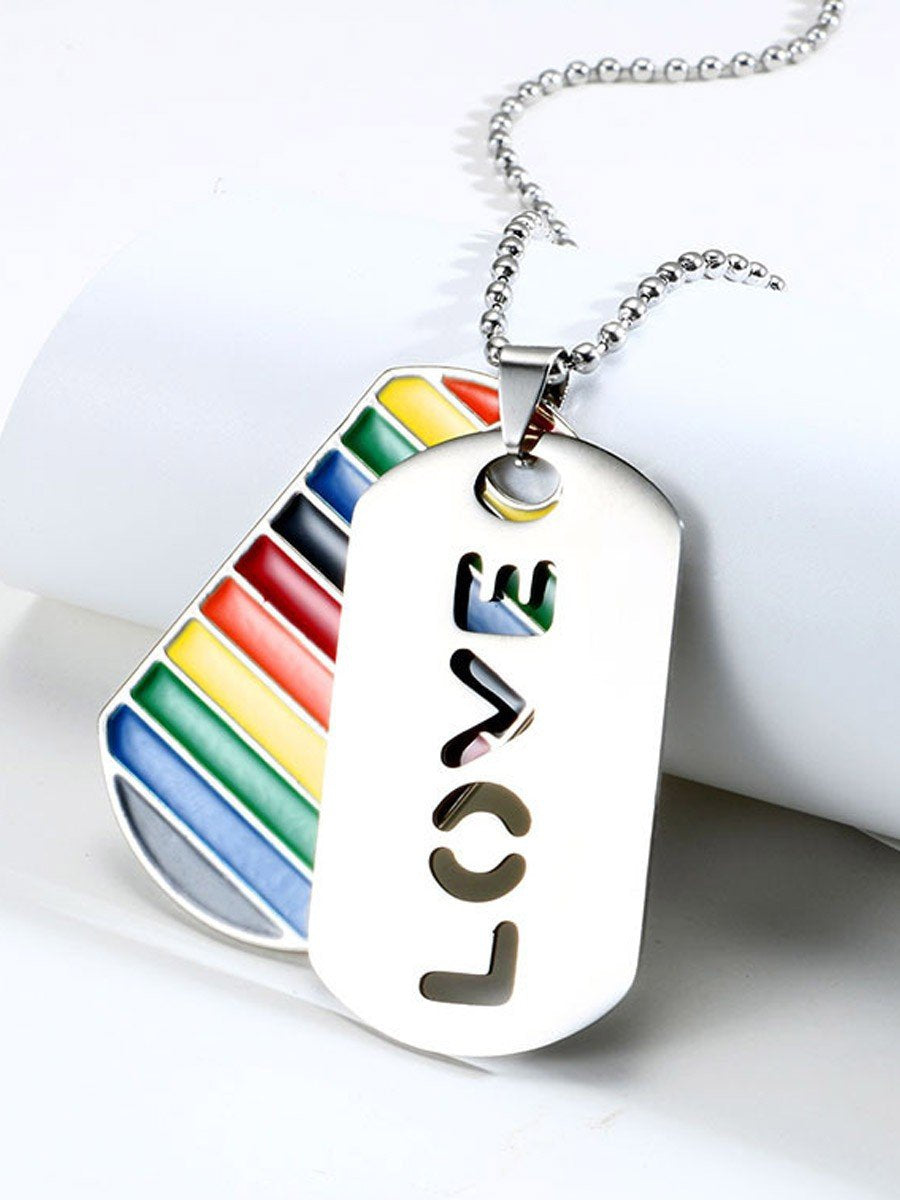 Rainbow Pride Statement Necklace