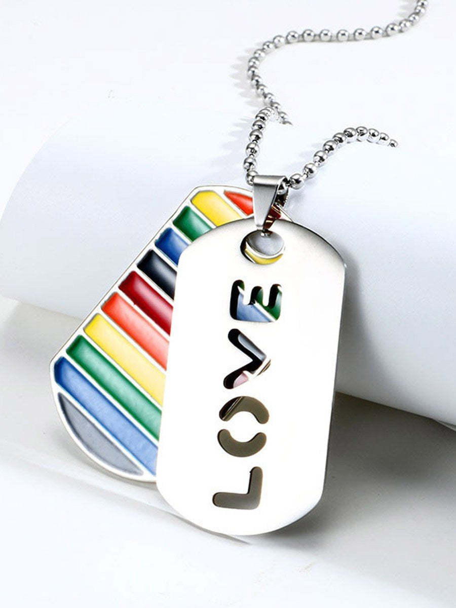 Rainbow Pride Statement Necklace