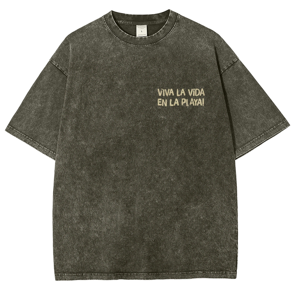 Polka Dot Fish Washed Vintage Short Sleeves T-Shirt