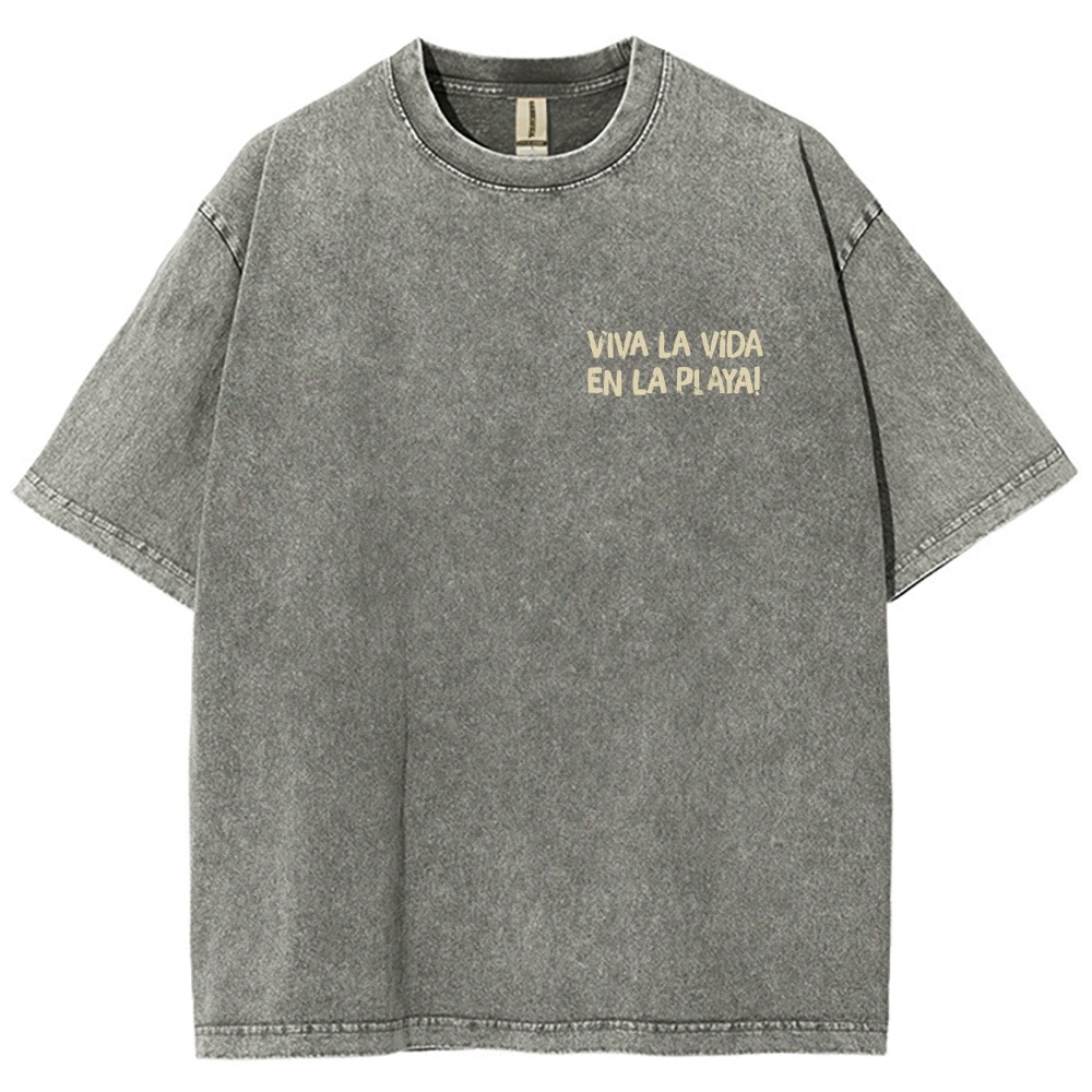 Polka Dot Fish Washed Vintage Short Sleeves T-Shirt
