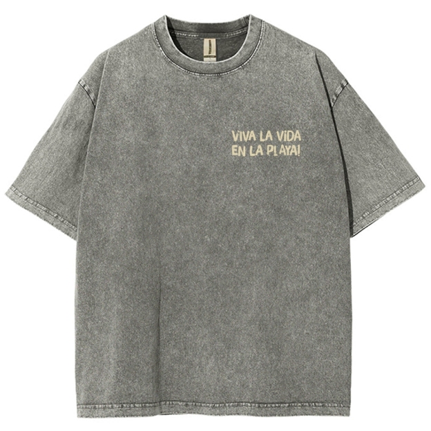 Polka Dot Fish Washed Vintage Short Sleeves T-Shirt