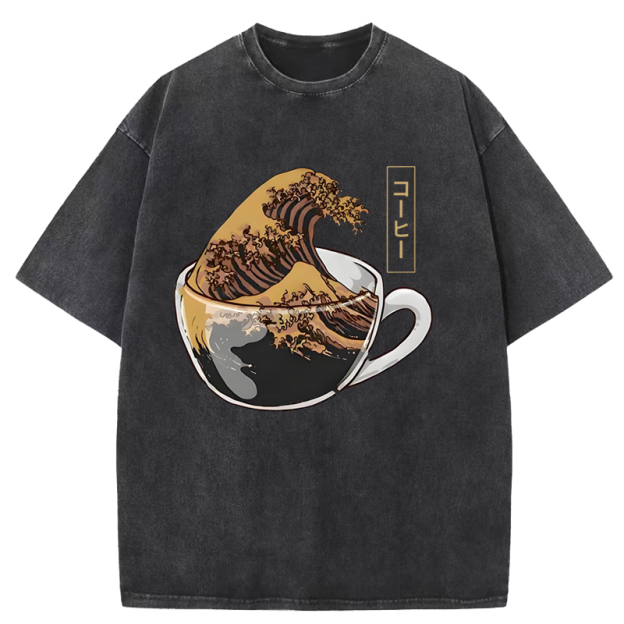  Coffee Wave Washed T-Shirt