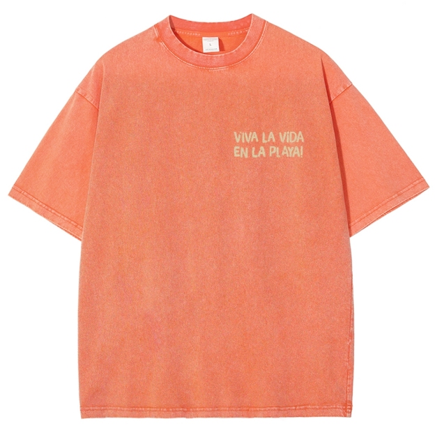 Polka Dot Fish Washed Vintage Short Sleeves T-Shirt