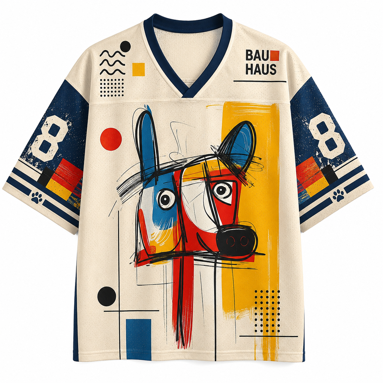Bauhaus Abstract Color Block Dog Jersey Shirts