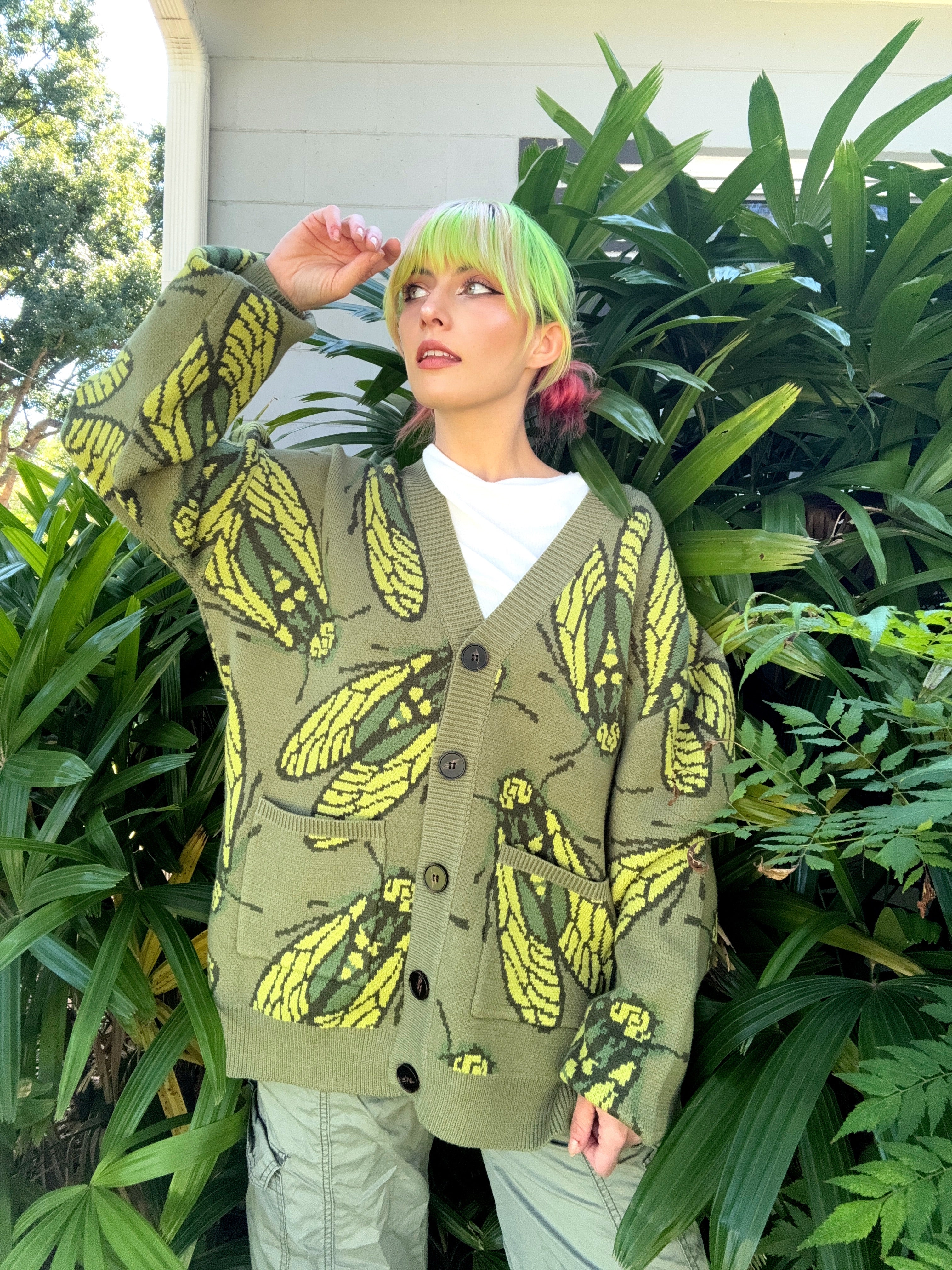 Unisex Cicada Ugly Cardigan Sweater