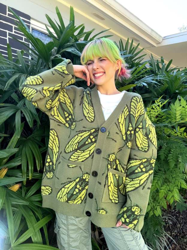 Unisex Cicada Ugly Cardigan Sweater