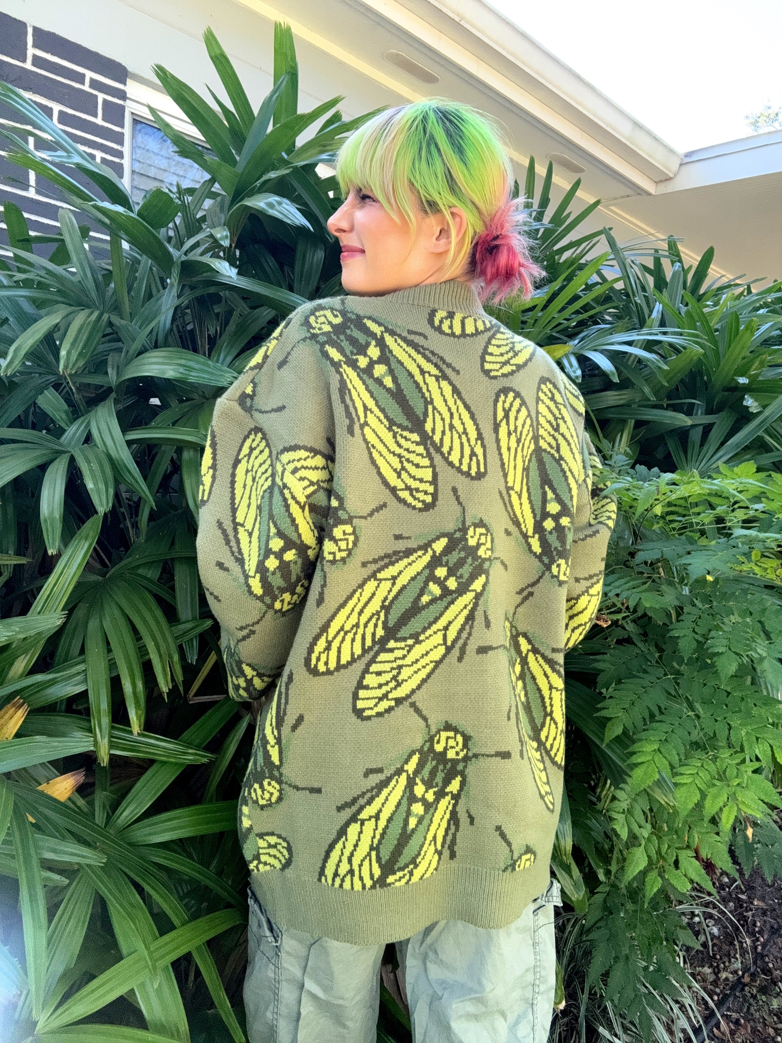 Unisex Cicada Ugly Cardigan Sweater