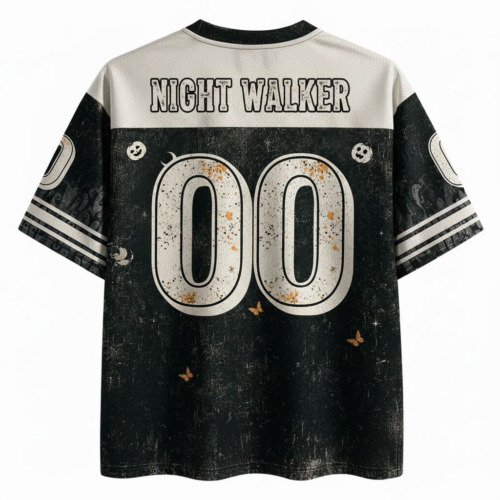 Dark Vintage Halloween Lantern Ghost Floral Moon Jersey Shirts