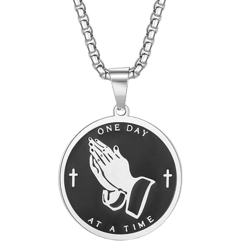 Praying Hands Stainless Steel Necklace
