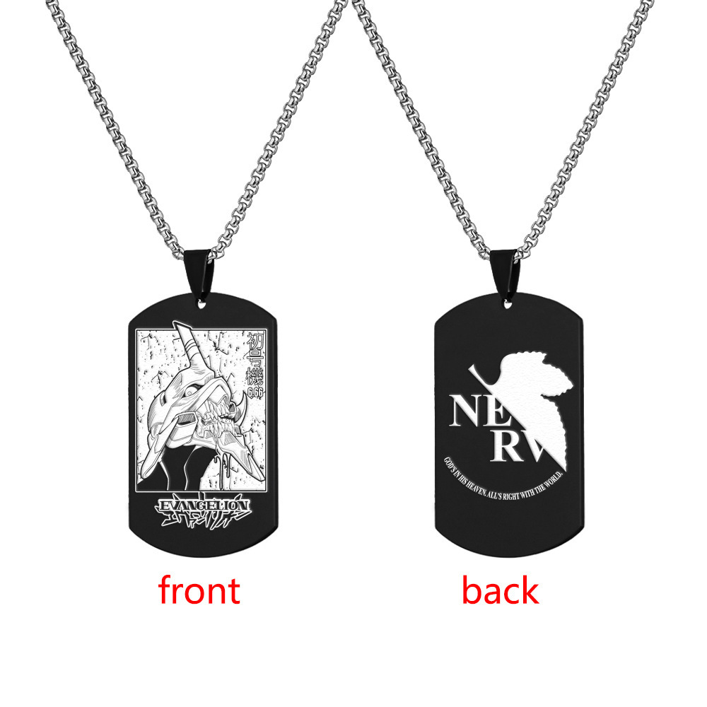 Neon Genesis Evangelion Stainless Steel Military Tag Engraved Necklace Tag Shinji Ikari Ayanami Rei Titanium Steel Dog Tag