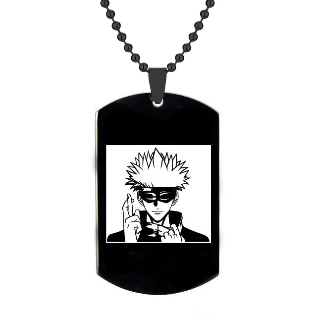 Animation Peripheral Accessories Spell Return Necklace Gojo Satoru Cartoon Character Image Stainless Steel Laser Engraving Pendant