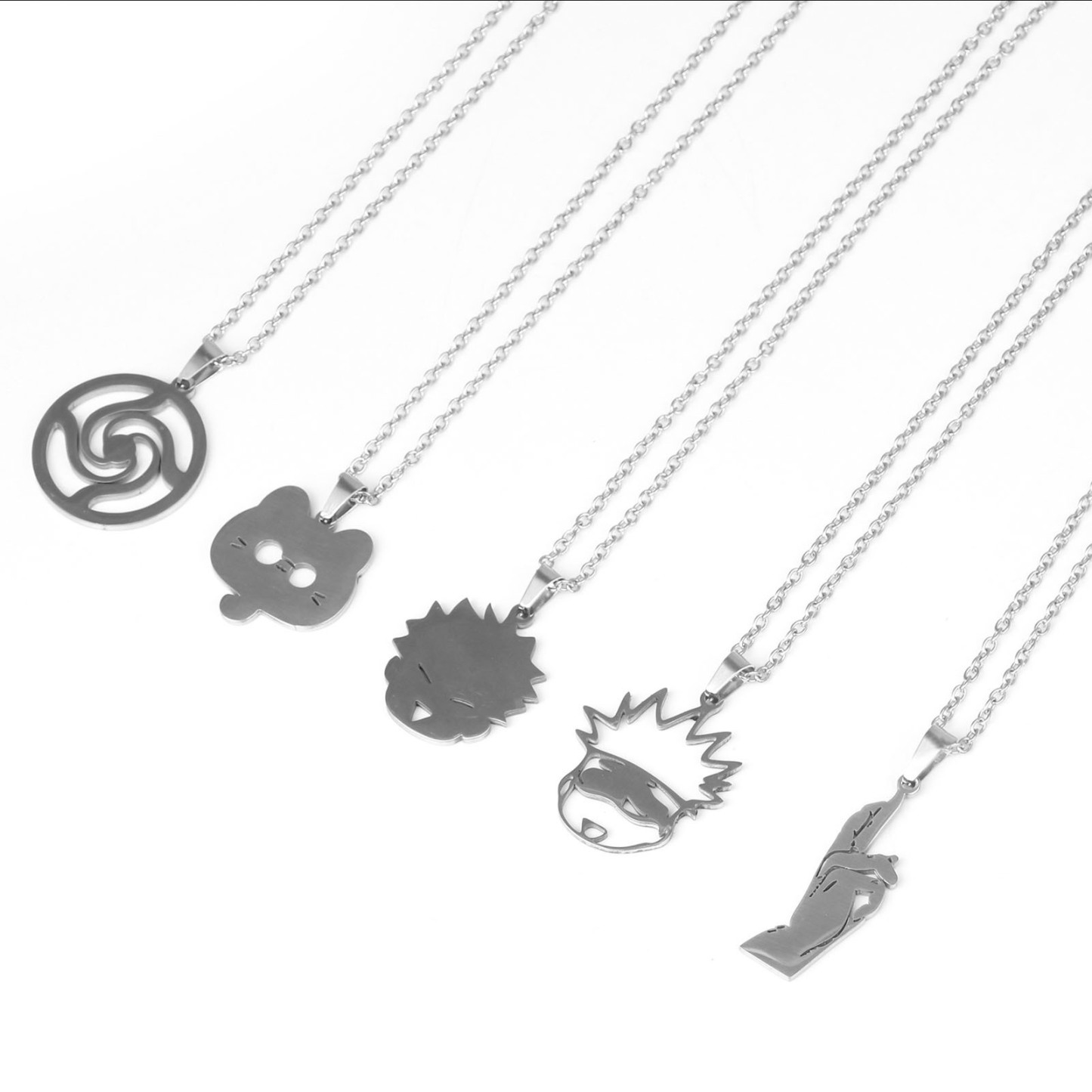 Animation Peripherals: Spell Return Gojo Wuhu Stick Hisuhito Cartoon Necklace Gojo Cat Realm Stainless Steel Pendant