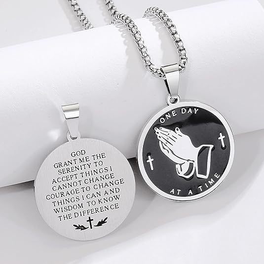 Praying Hands Stainless Steel Necklace