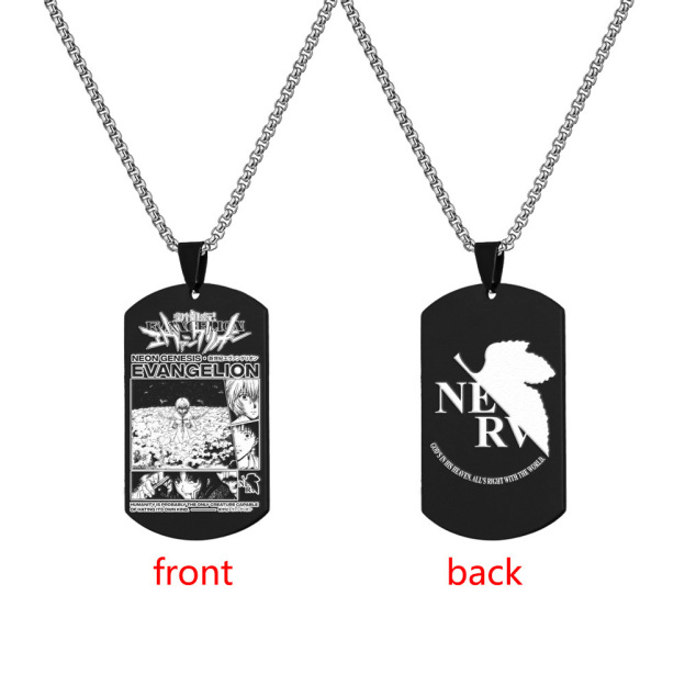 Neon Genesis Evangelion Stainless Steel Military Tag Engraved Necklace Tag Shinji Ikari Ayanami Rei Titanium Steel Dog Tag