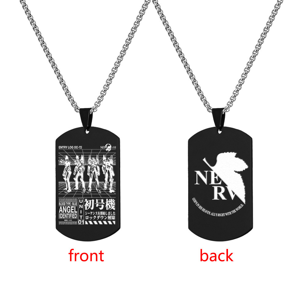 Neon Genesis Evangelion Stainless Steel Military Tag Engraved Necklace Tag Shinji Ikari Ayanami Rei Titanium Steel Dog Tag