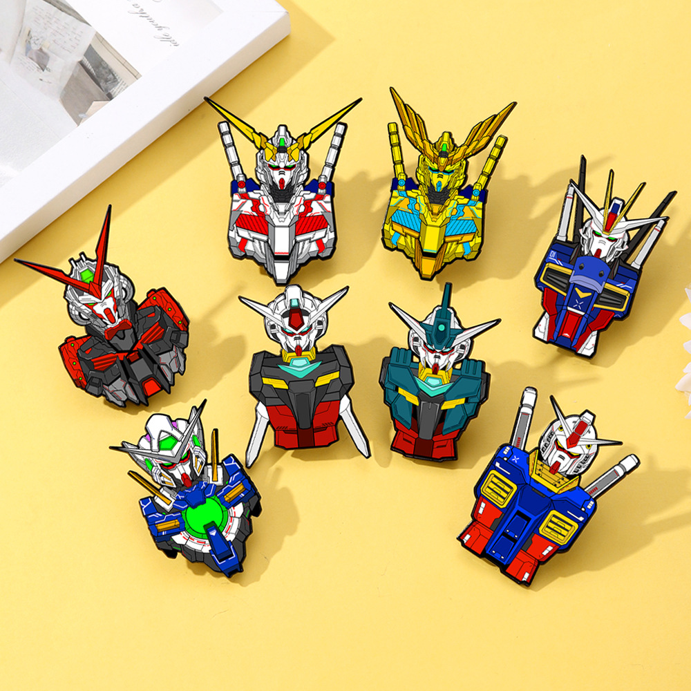 New Mobile Suit Gundam Metal Badge Cartoon Anime Unicorn Phoenix Gundam Set Small Brooch