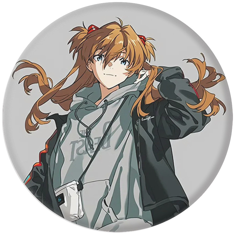 Eva Neon Genesis Evangelion Love Tibetan Edition Badge Tinplate Mirror Keychain Pendant Accessories Peripheral