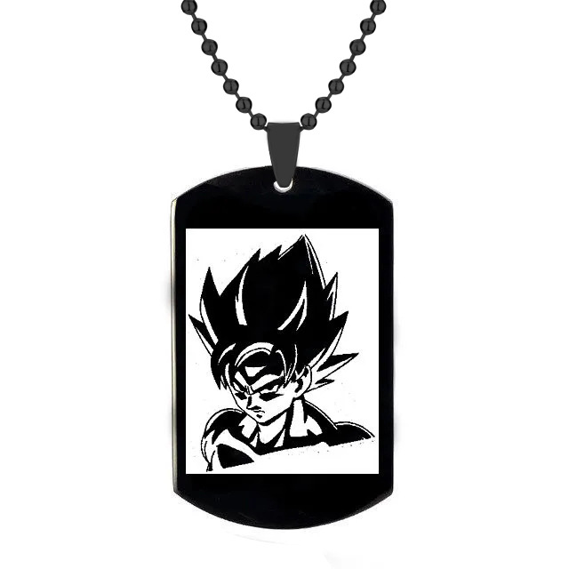 Animation Peripheral Accessories Dragon Ball Necklace Stainless Steel Laser Vegeta Goku Cartoon Character Pendant