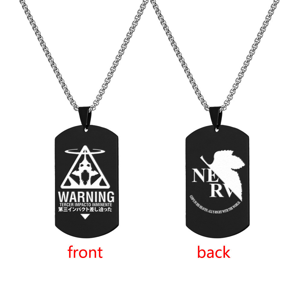 Neon Genesis Evangelion Stainless Steel Military Tag Engraved Necklace Tag Shinji Ikari Ayanami Rei Titanium Steel Dog Tag