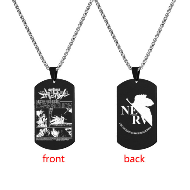 Neon Genesis Evangelion Stainless Steel Military Tag Engraved Necklace Tag Shinji Ikari Ayanami Rei Titanium Steel Dog Tag