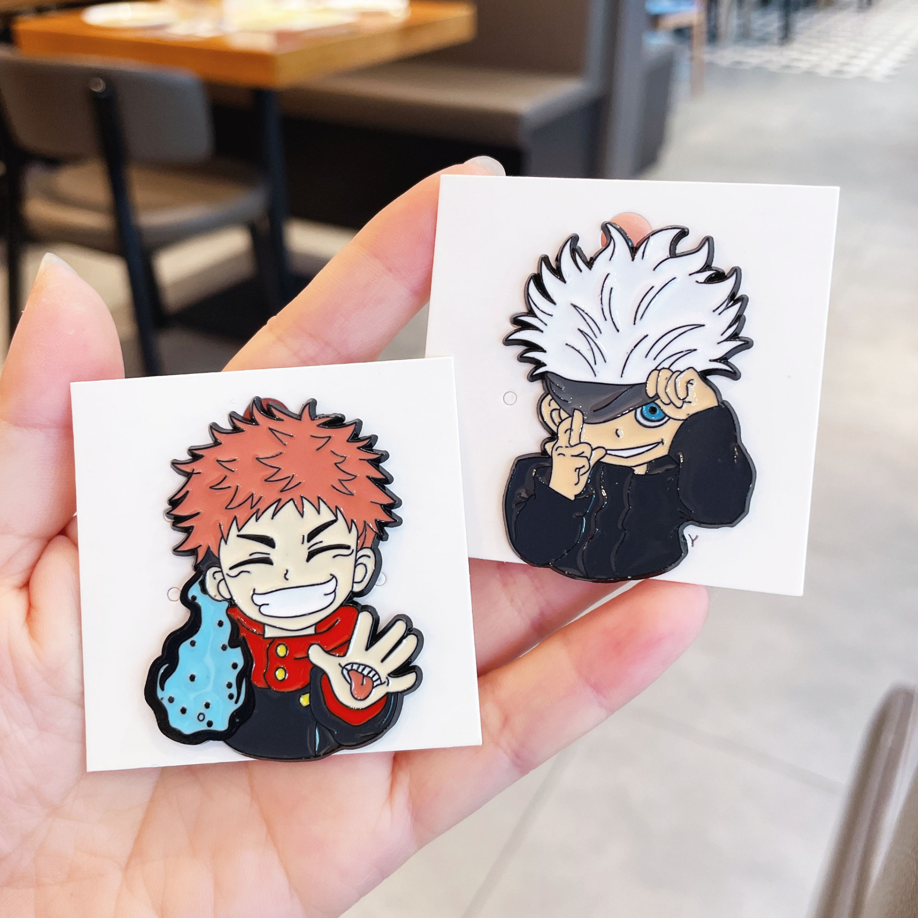 Cartoon Animation Spell Back Staff Brooch Gojo Satoru Tiger Staff Hisuhito Metal Badge Personalized Student Bag Accessories