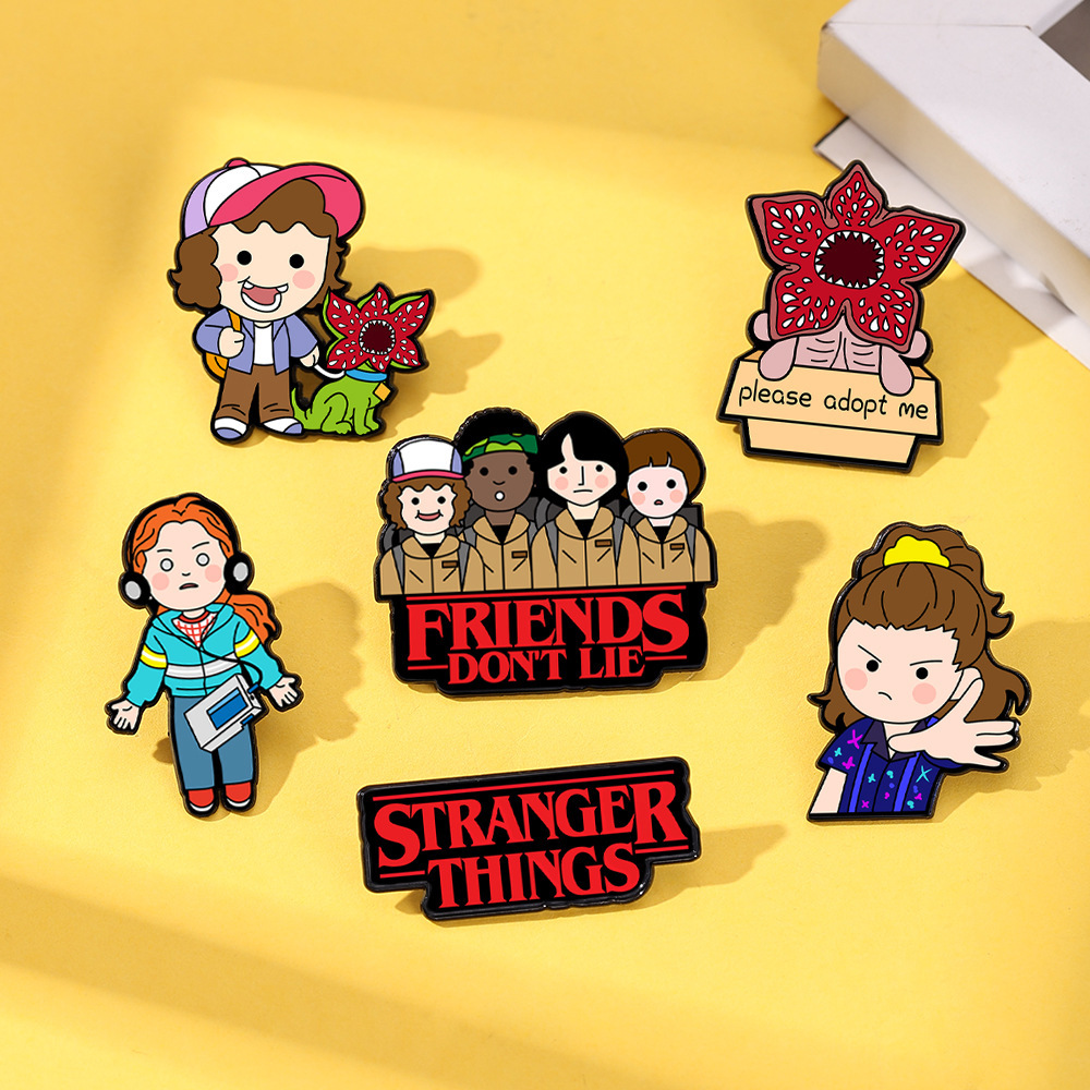 Cartoon Anime Stranger Things Metal Badge Creative Stranger Things Cute Brooch Jewelry Accessories