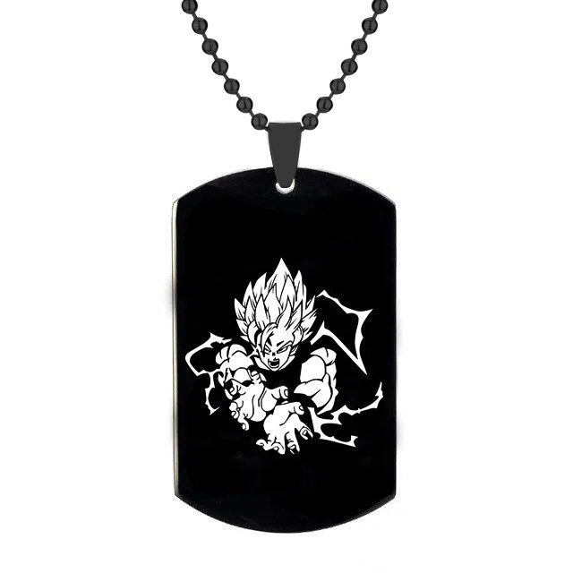 Animation Peripheral Accessories Dragon Ball Necklace Stainless Steel Laser Vegeta Goku Cartoon Character Pendant