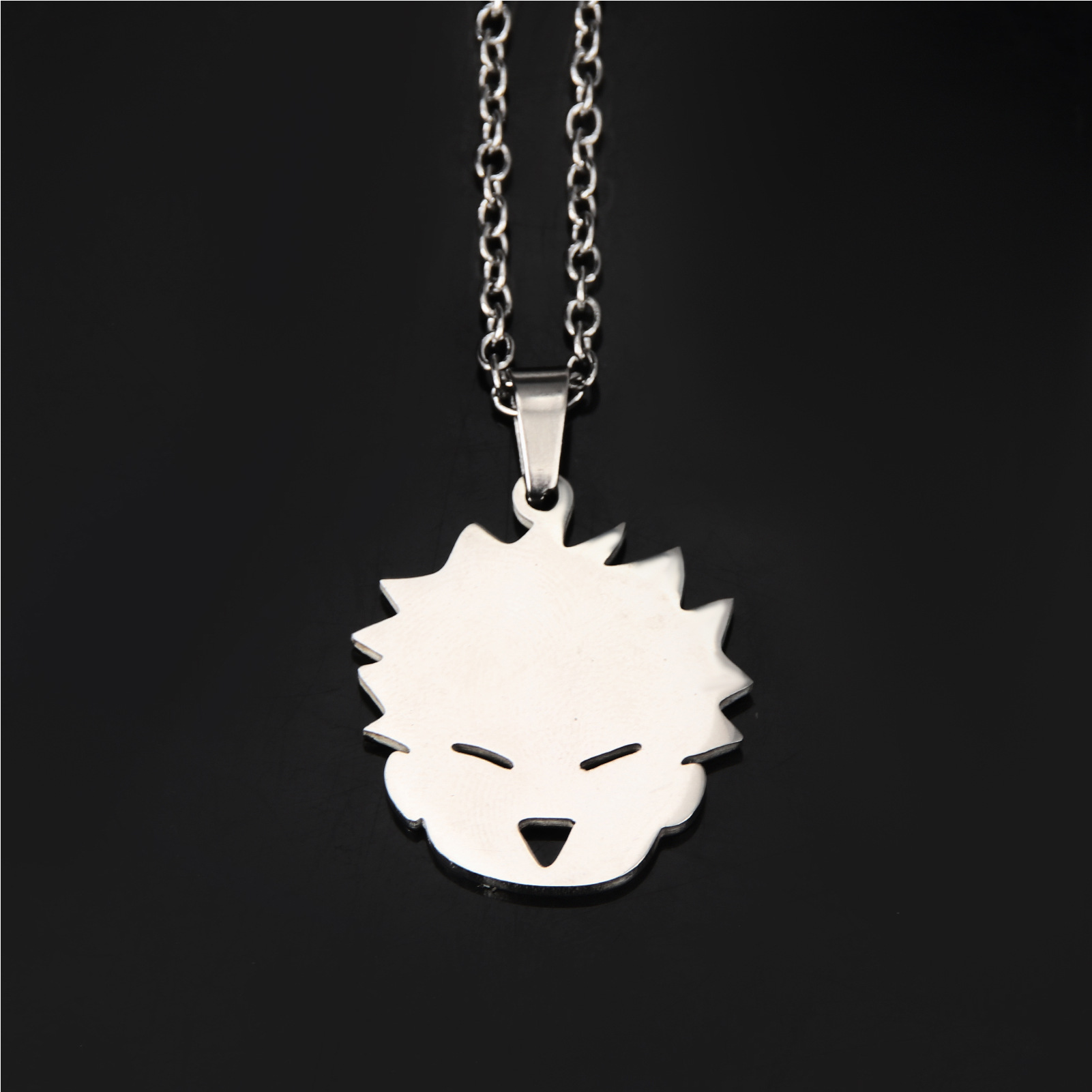 Animation Peripherals: Spell Return Gojo Wuhu Stick Hisuhito Cartoon Necklace Gojo Cat Realm Stainless Steel Pendant